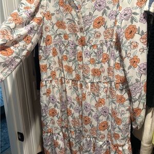 Amazon Floral Maxi Dress - Orange and Purple